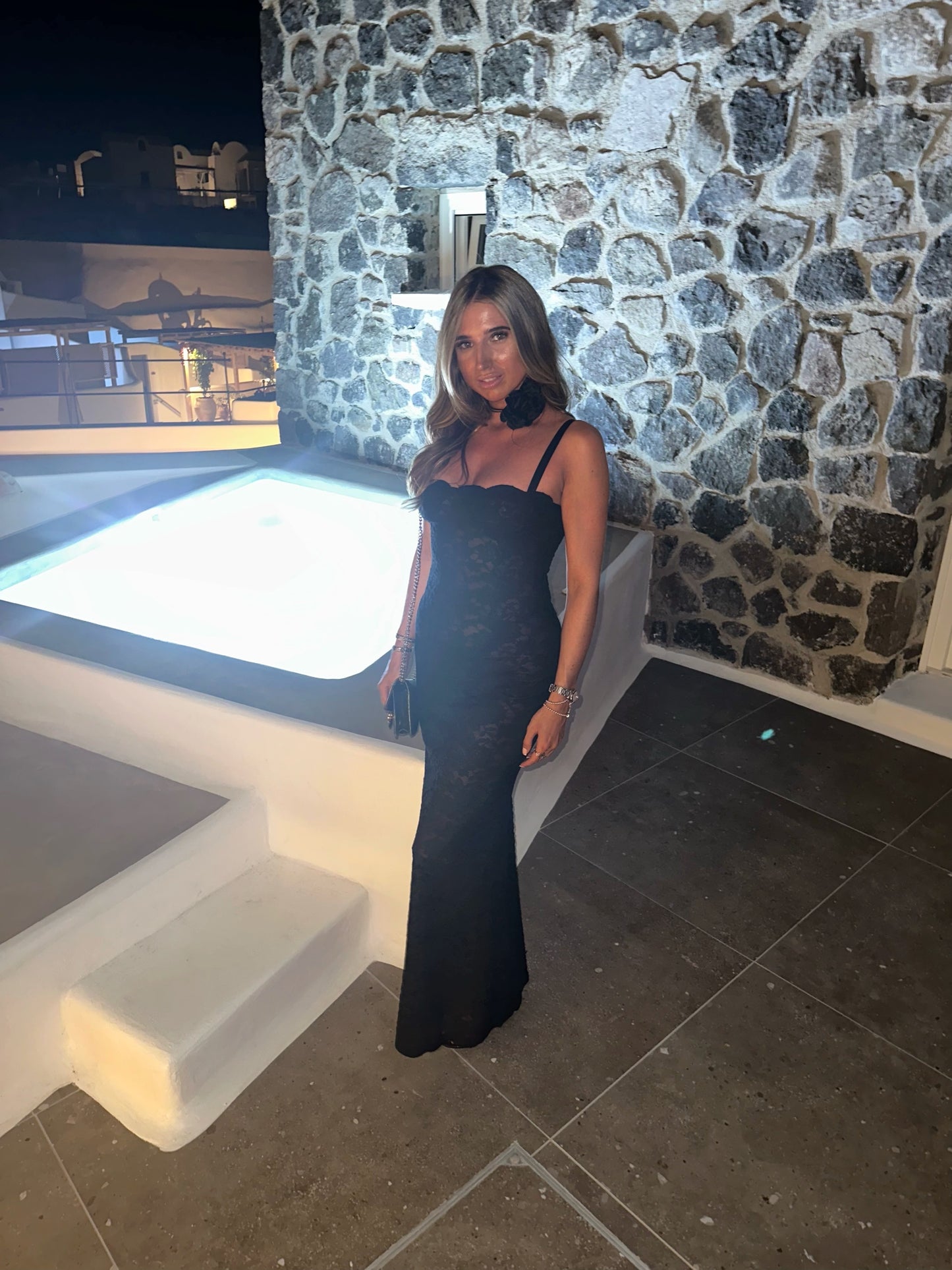 ‘𝒯𝒶𝓂𝓈𝓎𝓃’ Lace maxi dress (Black)