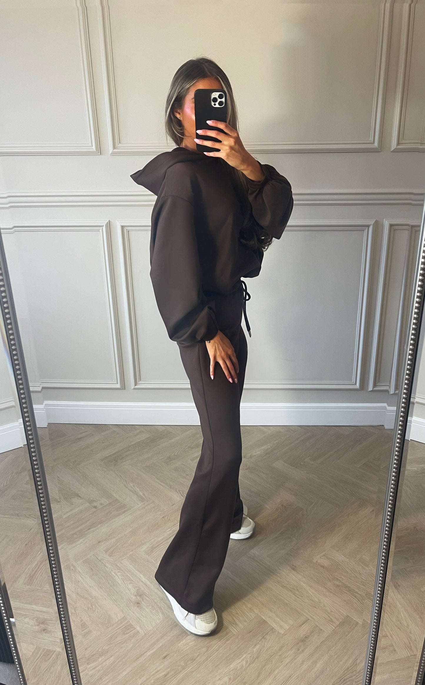 Flare Hood Tracksuit (Chocolate)
