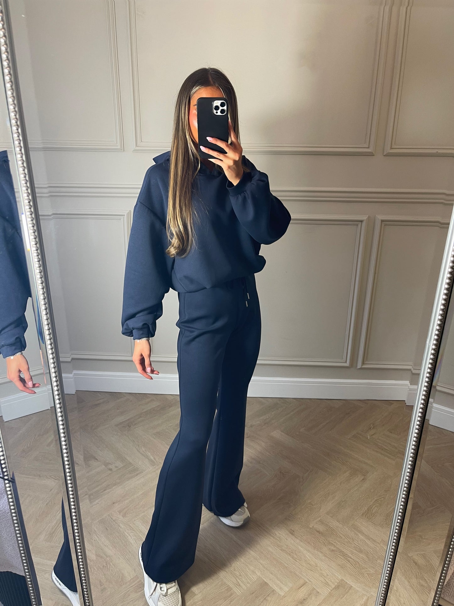 Flare Hood Tracksuit (Navy)