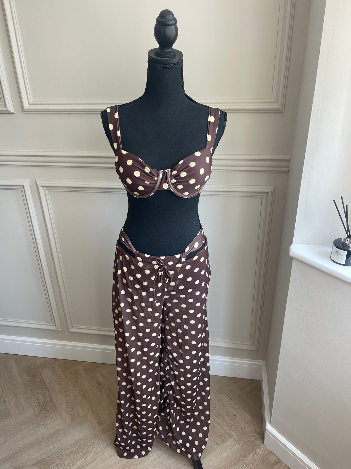 Polka dot 3 piece trouser set