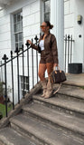 Faux Suede CO ORD (Brown)