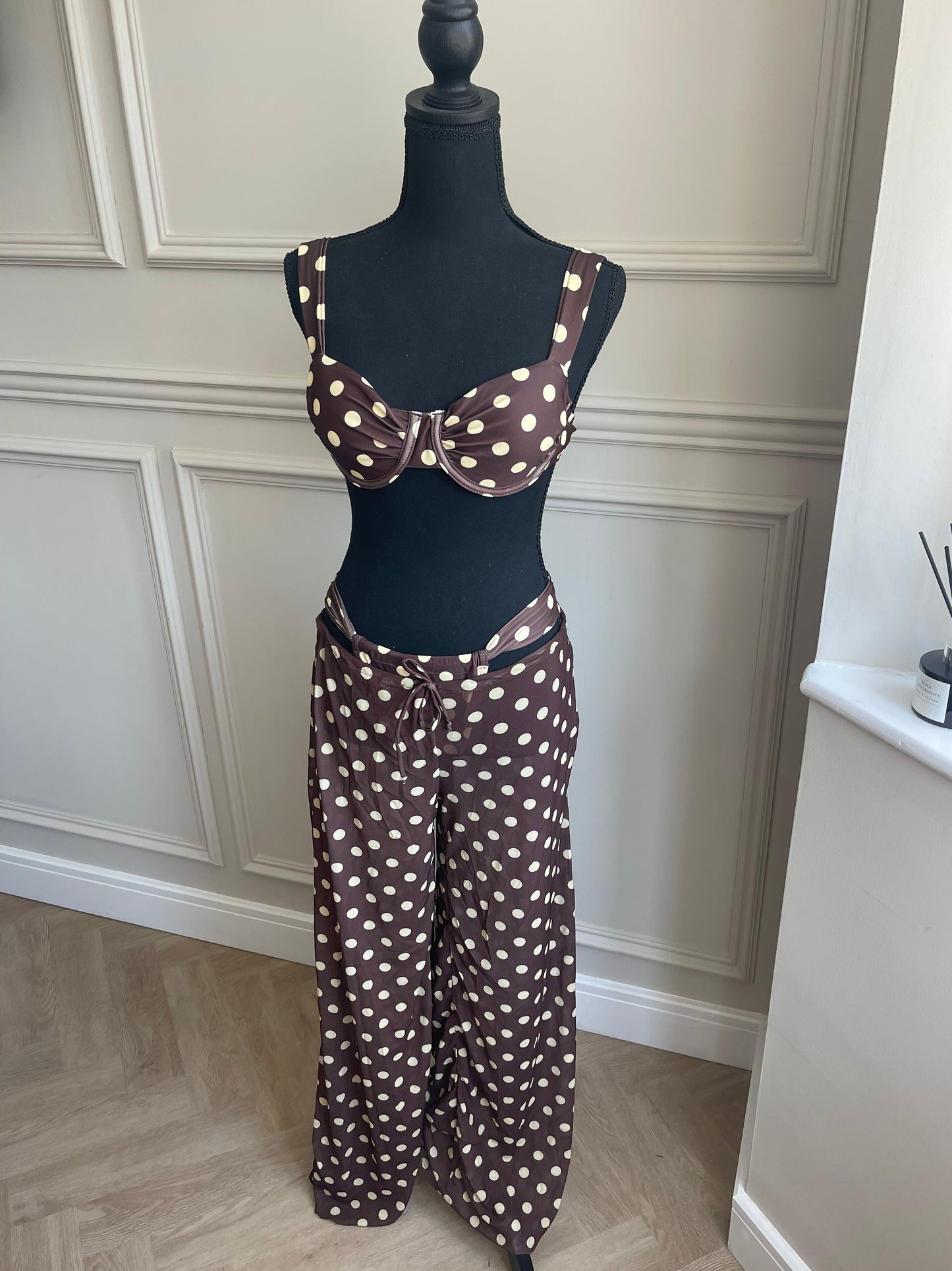 Polka dot 3 piece trouser set