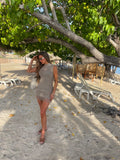 Taupe Fringe Knit Dress