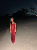 ‘𝒯𝒶𝓂𝓈𝓎𝓃’ Lace maxi dress (Burgundy)