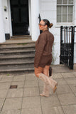 Faux Suede CO ORD (Brown)