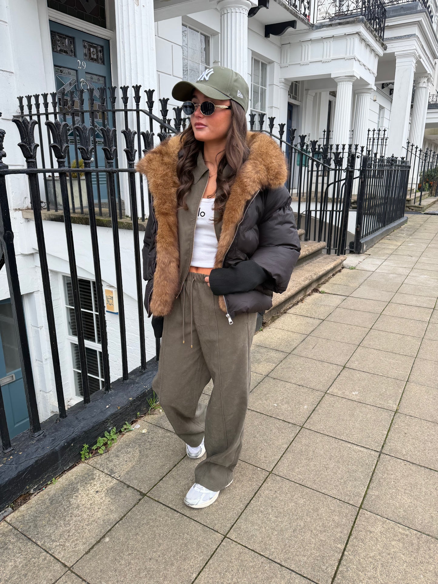 Black Faux Fur Puffer Coat