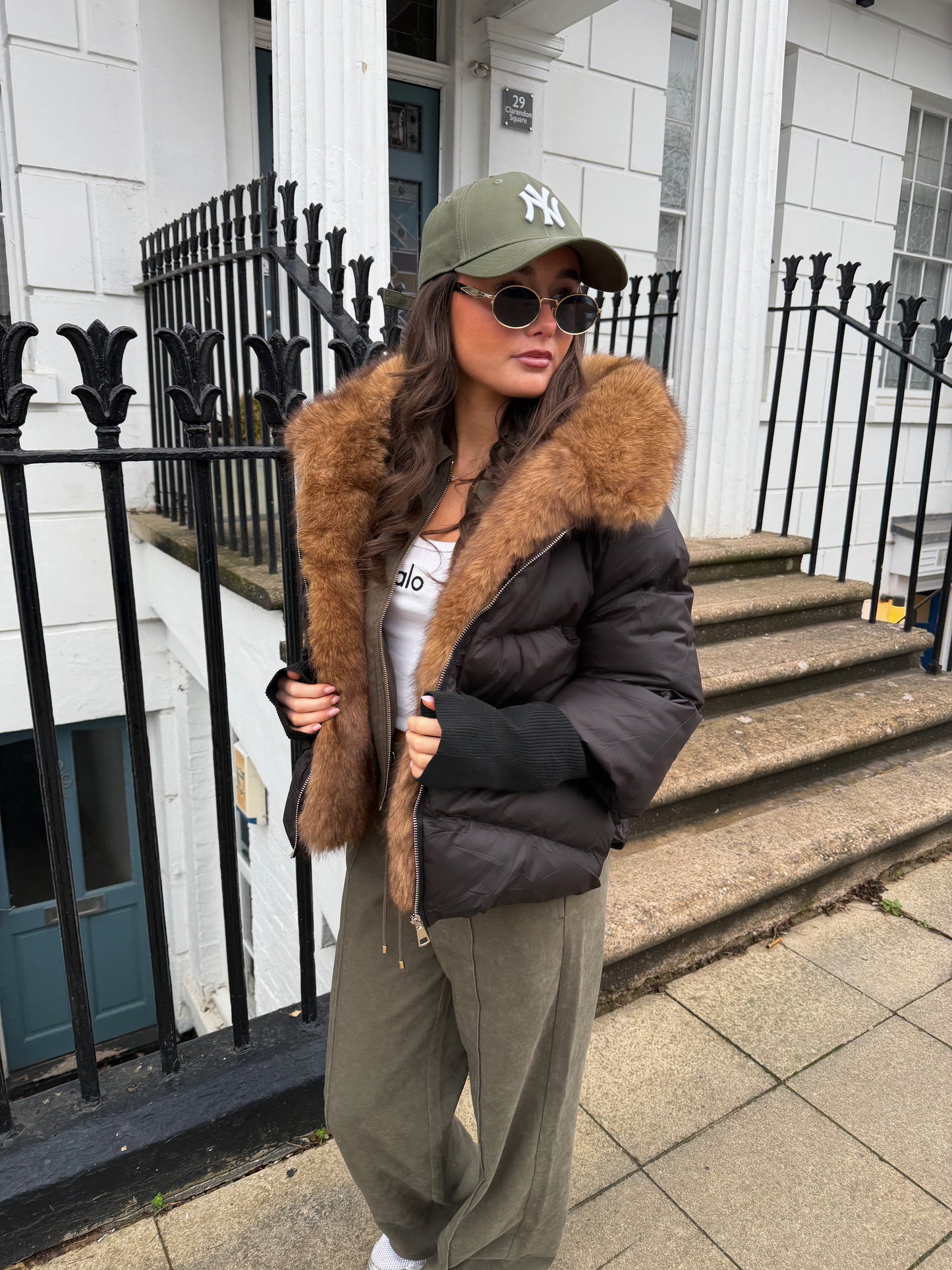 Black Faux Fur Puffer Coat