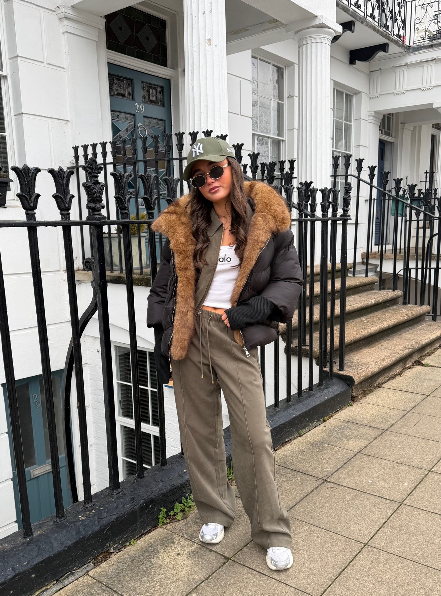 Black Faux Fur Puffer Coat