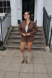 Faux Suede CO ORD (Brown)