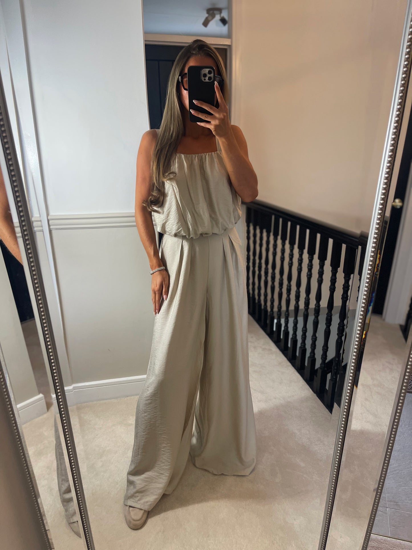 Beige trouser co ord set