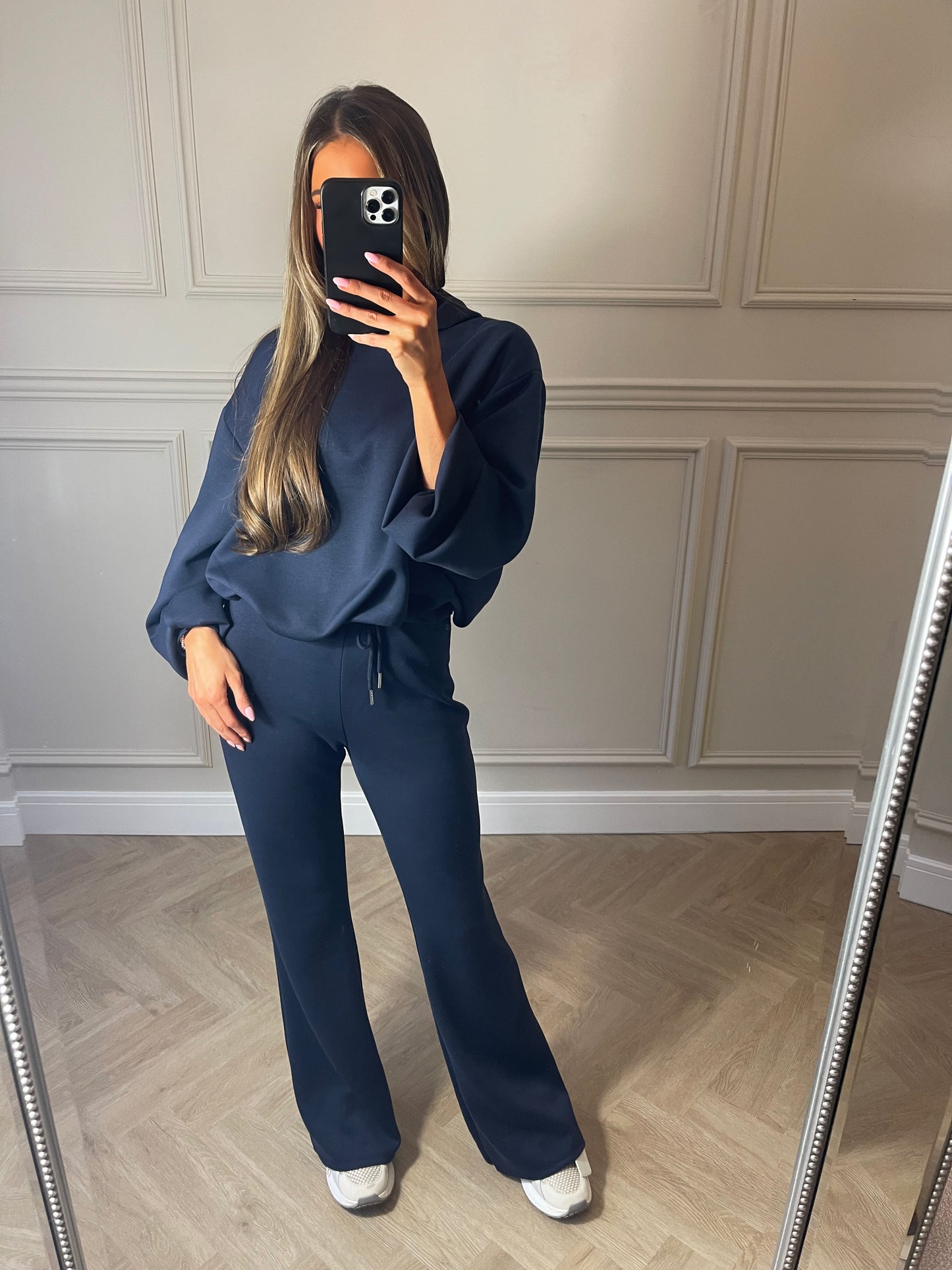 Flare Hood Tracksuit (Navy)