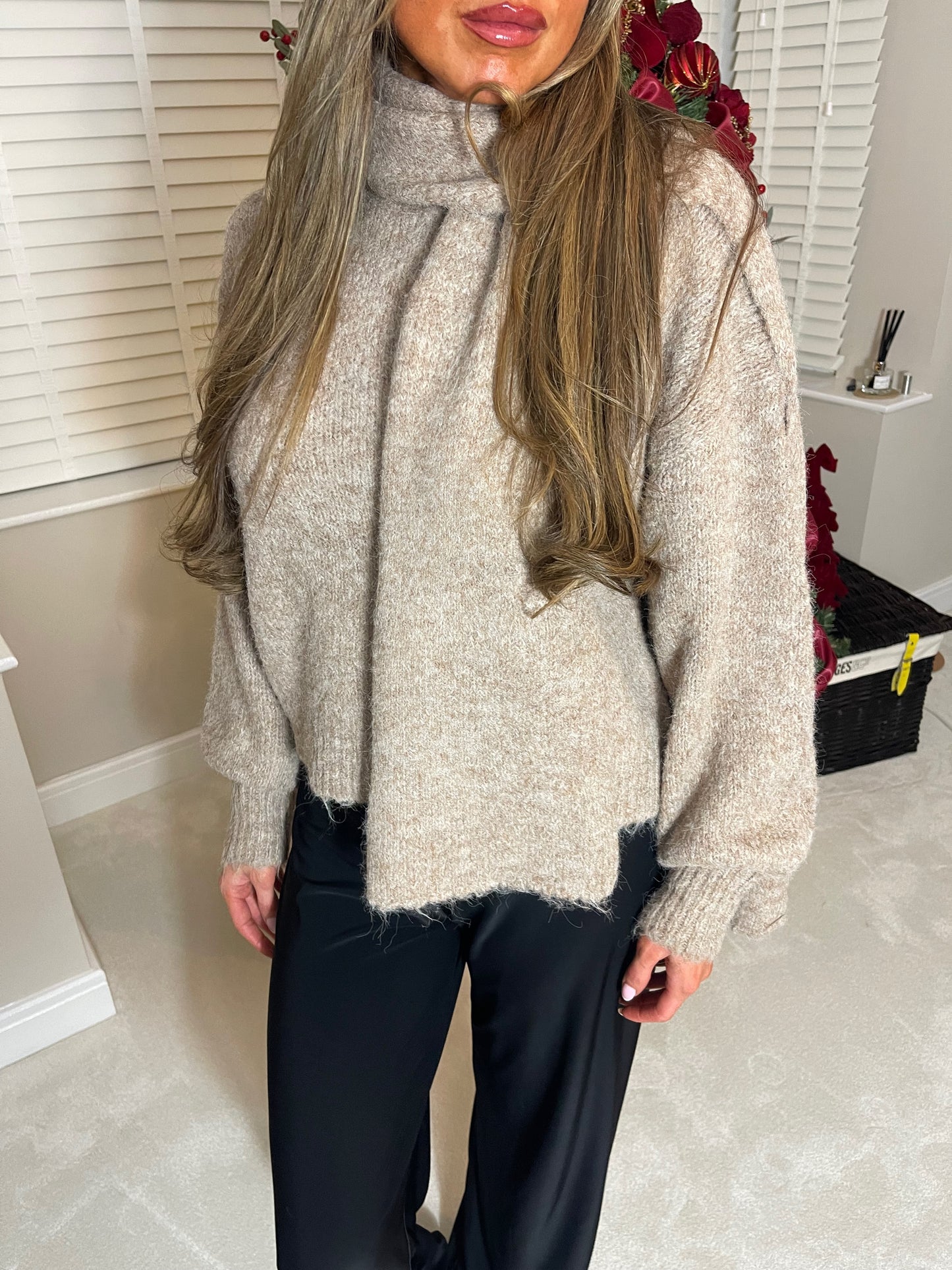 Knit Jumper With Scalf