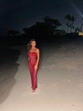 ‘𝒯𝒶𝓂𝓈𝓎𝓃’ Lace maxi dress (Burgundy)
