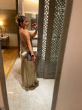 ‘𝐿𝒾𝓁𝓁𝒾𝑒’ Gold Maxi Dress