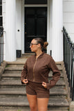 Faux Suede CO ORD (Brown)