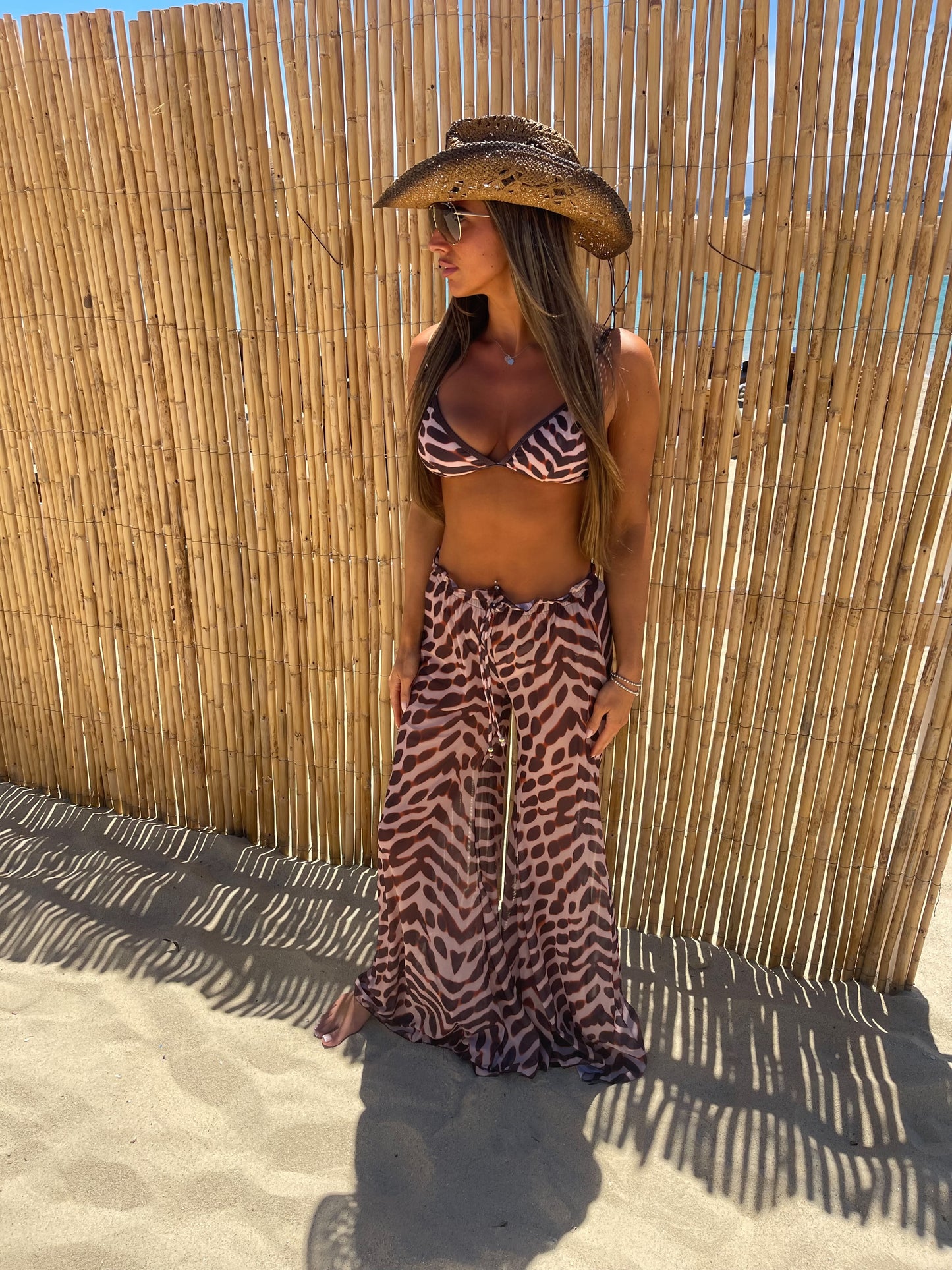Leopard 3 piece bikini trouser set