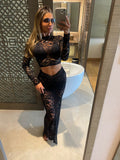 ‘𝒮𝑜𝓅𝒽𝒾𝒶’ black lace skirt co ord