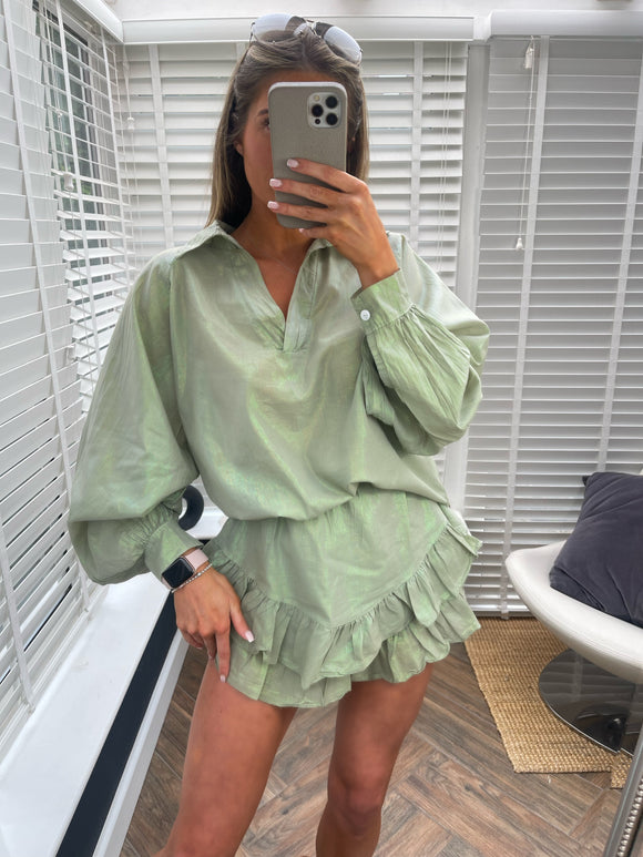 ‘𝒜𝓇𝒾𝒶’ frill metallic co ord
